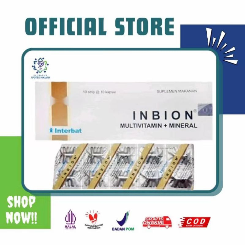 Inbion Strip Isi 10 Kapsul - Obat Pembentuk Hemoglobin, Penambah Darah, Kapsul Praktis