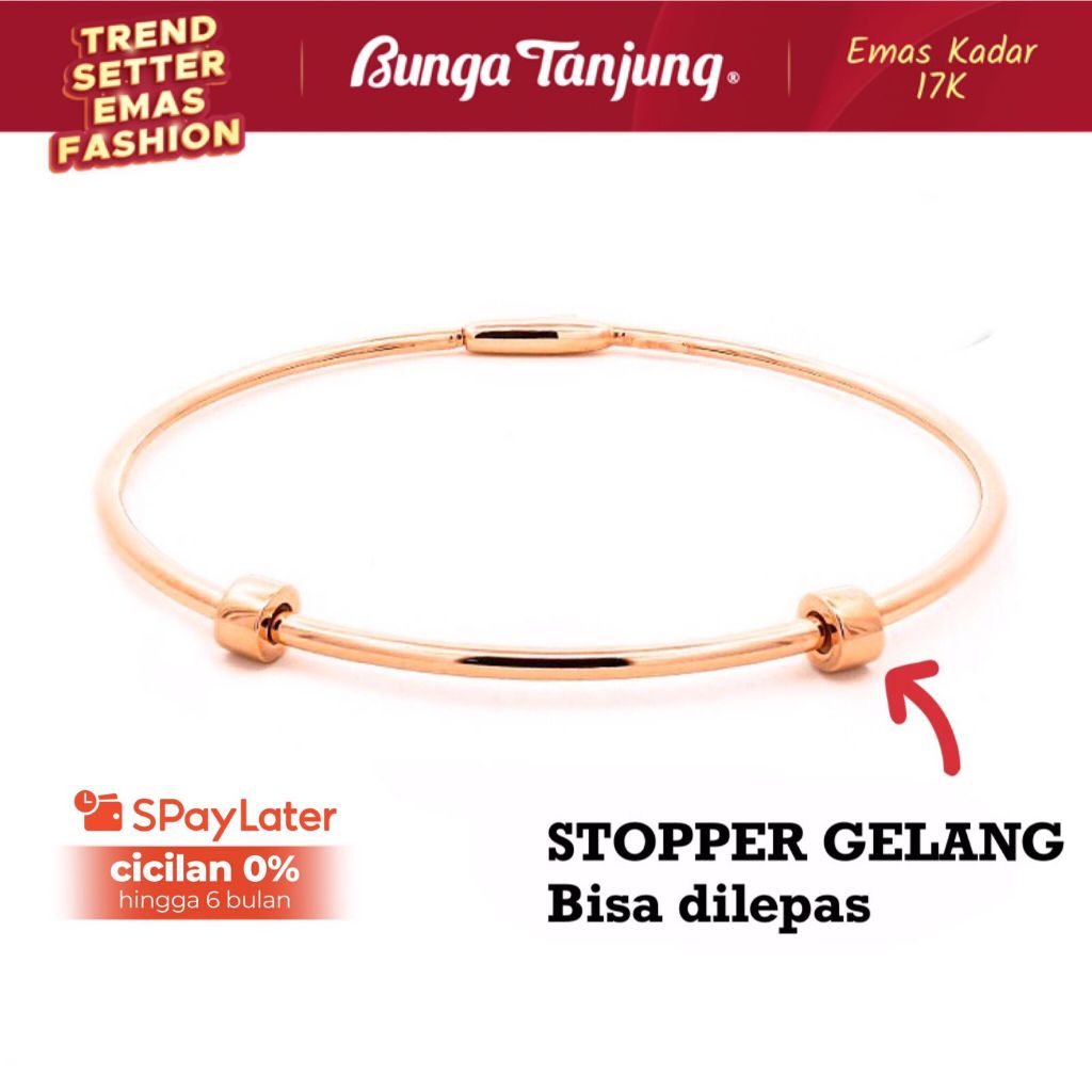 GELANG BANGLE POLOS - EMAS 17K - BUNGA TANJUNG GOLD