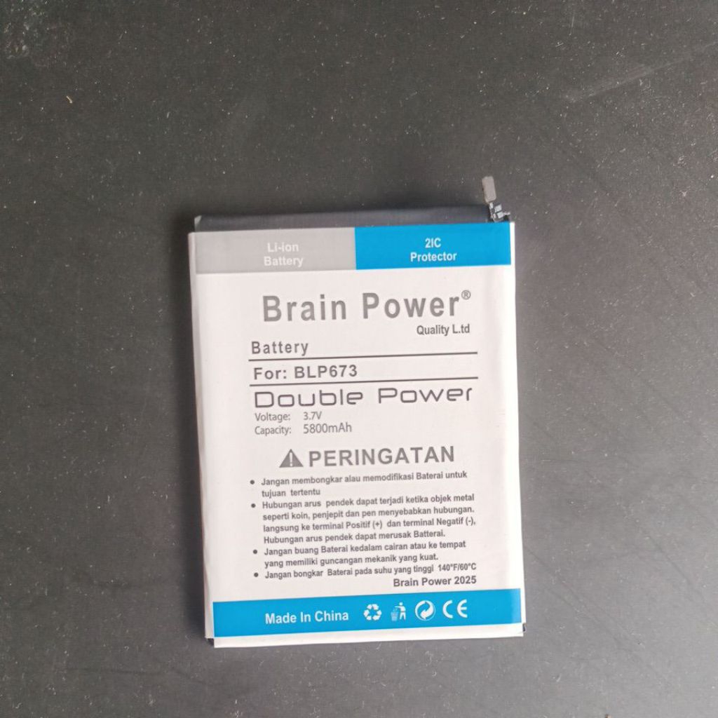 Battery Batre Brain Power Oppo A3S BLP673/A5S/A7/A11K/A12/A31/Realm C2/C1 Doubel Power 2ic Protector