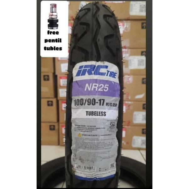 Ban Luar IRC NR25 TUBLES 100/90 Ring 17 Ban Belakang VERZA, Megapro Monoshok Ban Tahun 2025