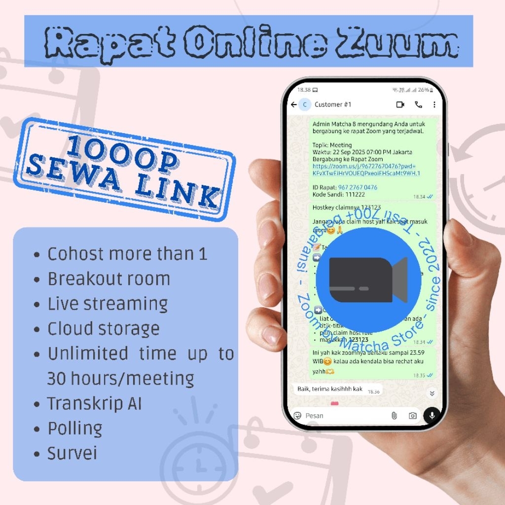 Sewa Zoom 1000 partisipan 1 hari