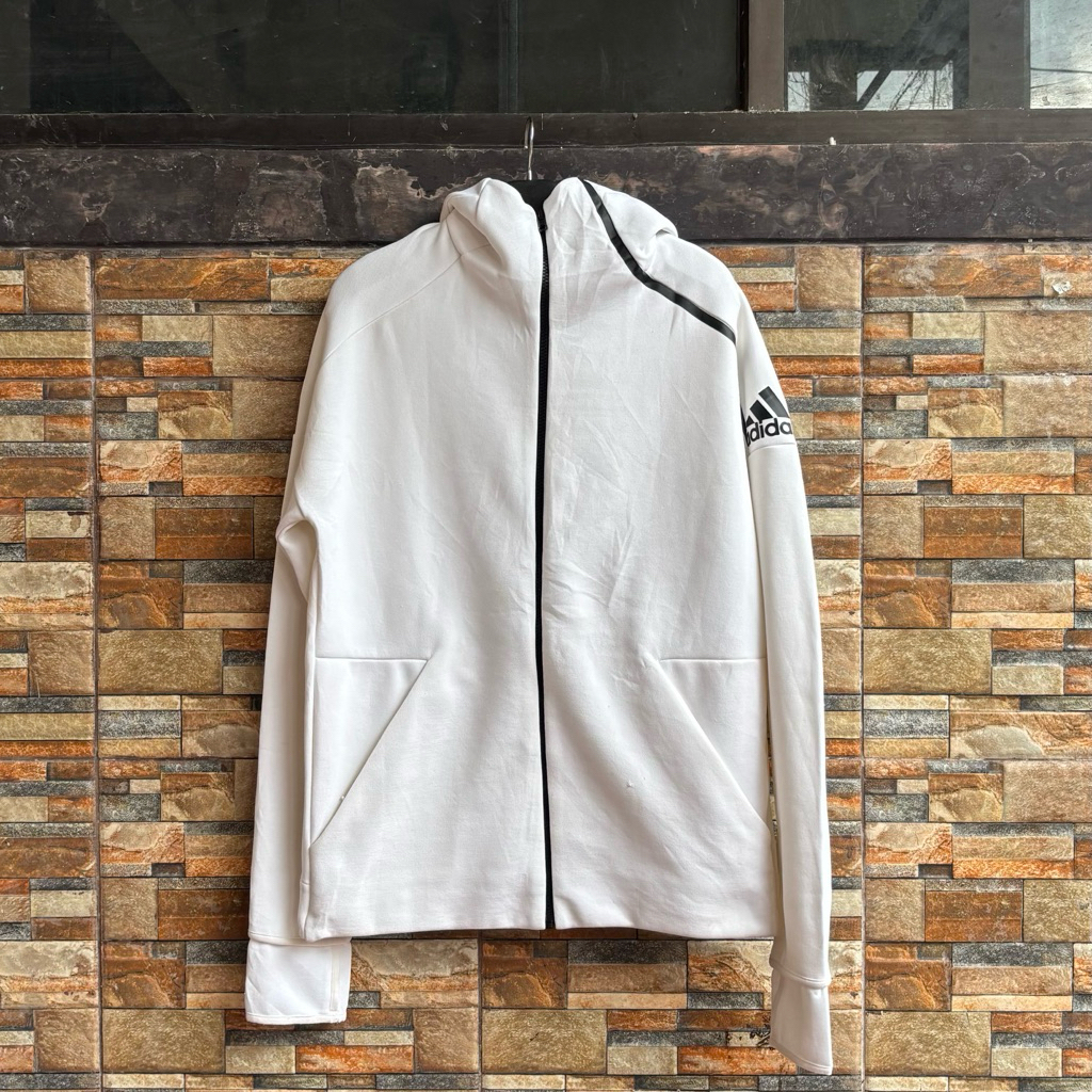 [Termurah] Adidas ZNE Softshell White Zip Up Hoodie Tech