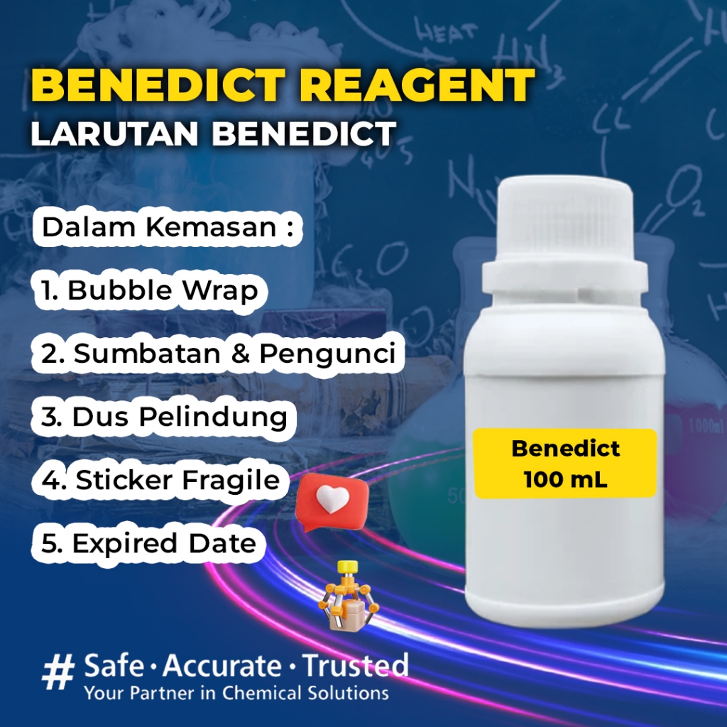 Larutan Benedict – Reagen Uji Gula Pereduksi 100 mL / Benedict Solution / Benedict Reagent