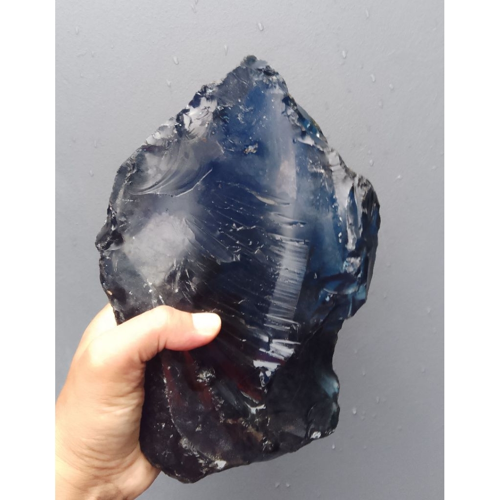 Batu bongkahan Obsidian biru 4 kg
