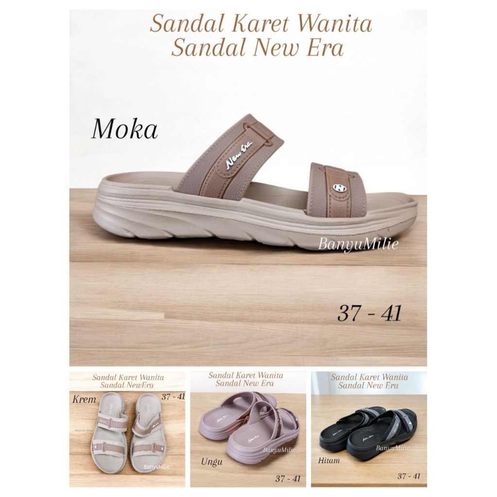 Sandal New Era LB E 91361 Sandal Karet Wanita Nyaman Lentur Empuk