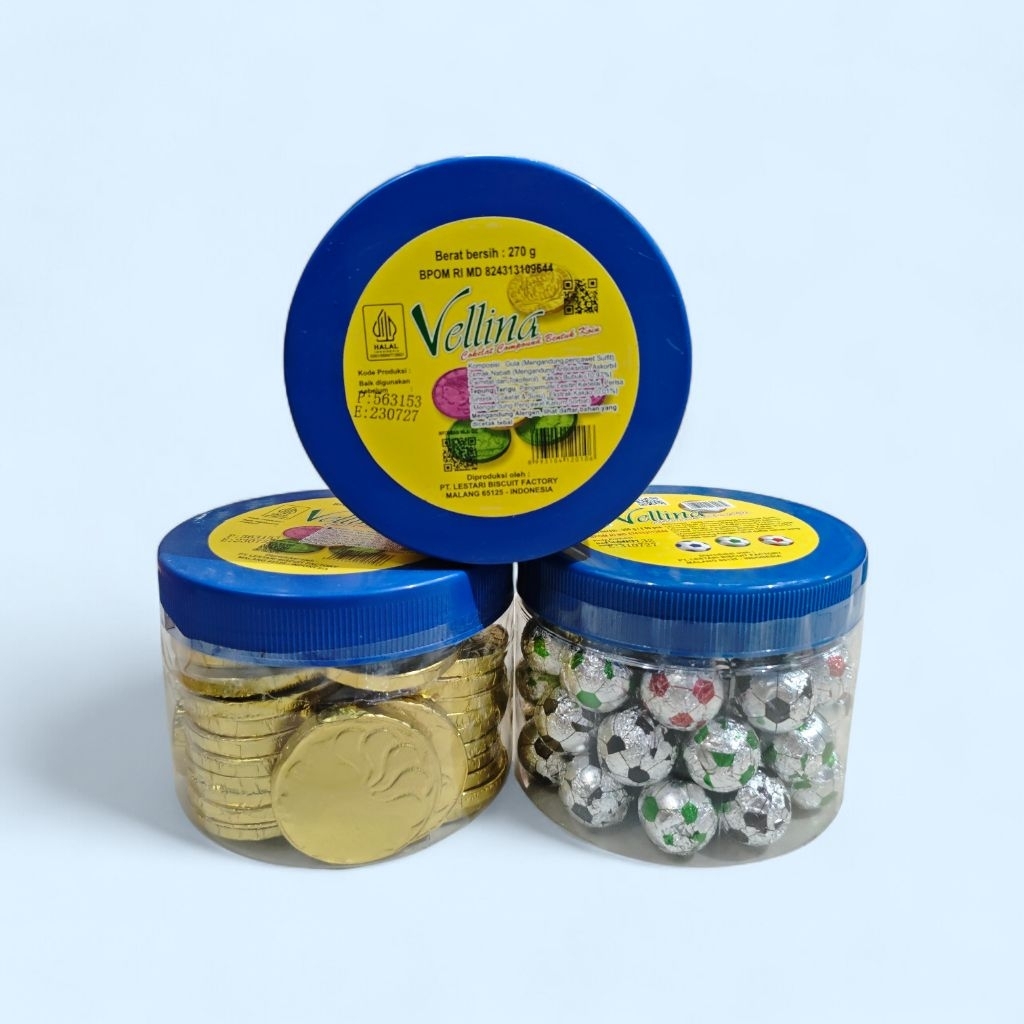 Vellina Coklat Koin Isi 45Pcs  | Vellina Coklat Bola isi 60pcs |