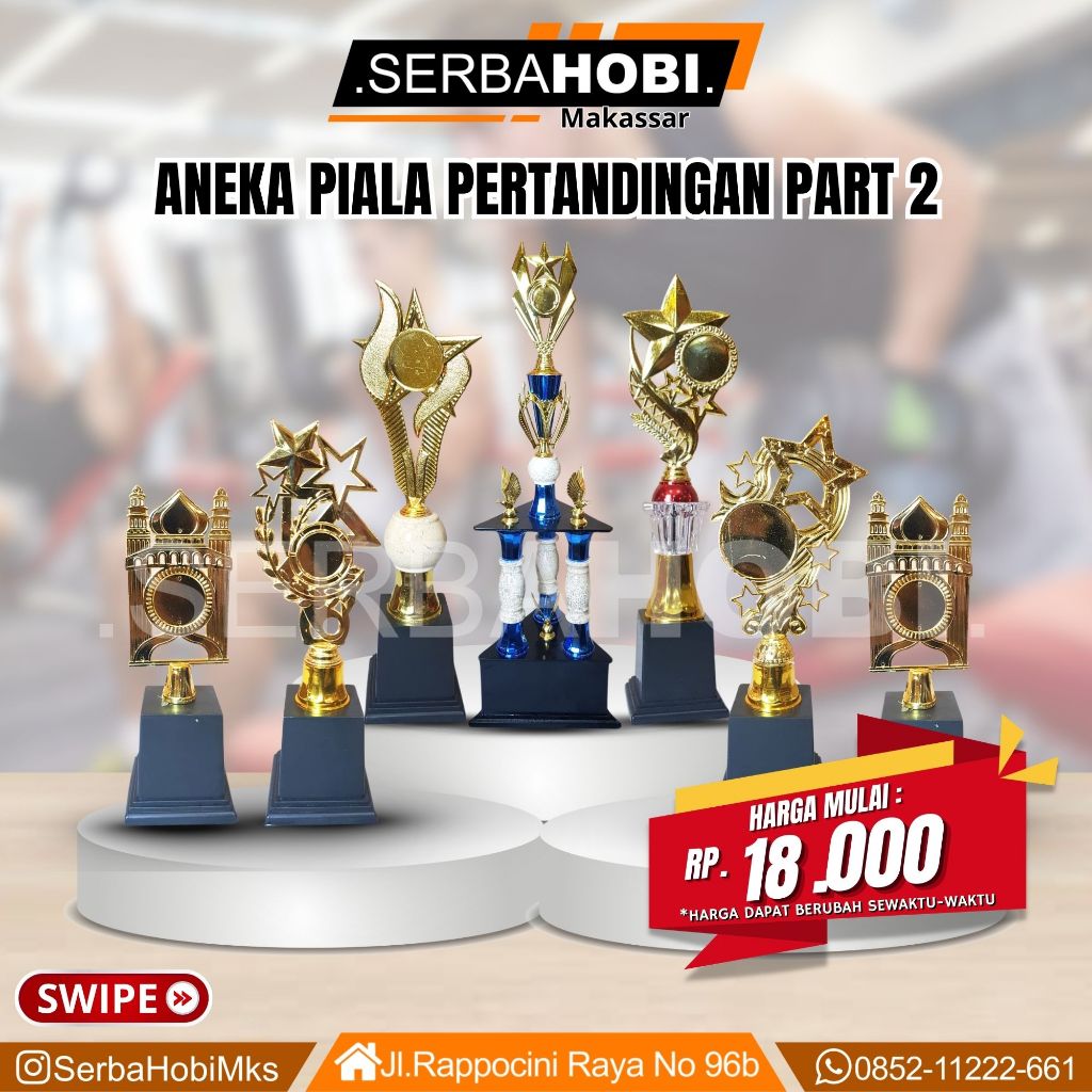 Piala Akrilik Panjang 45cm / Piala Juara Set 1/2/3 / Pialah Penghargaan Kekinian Termurah /  Piala O