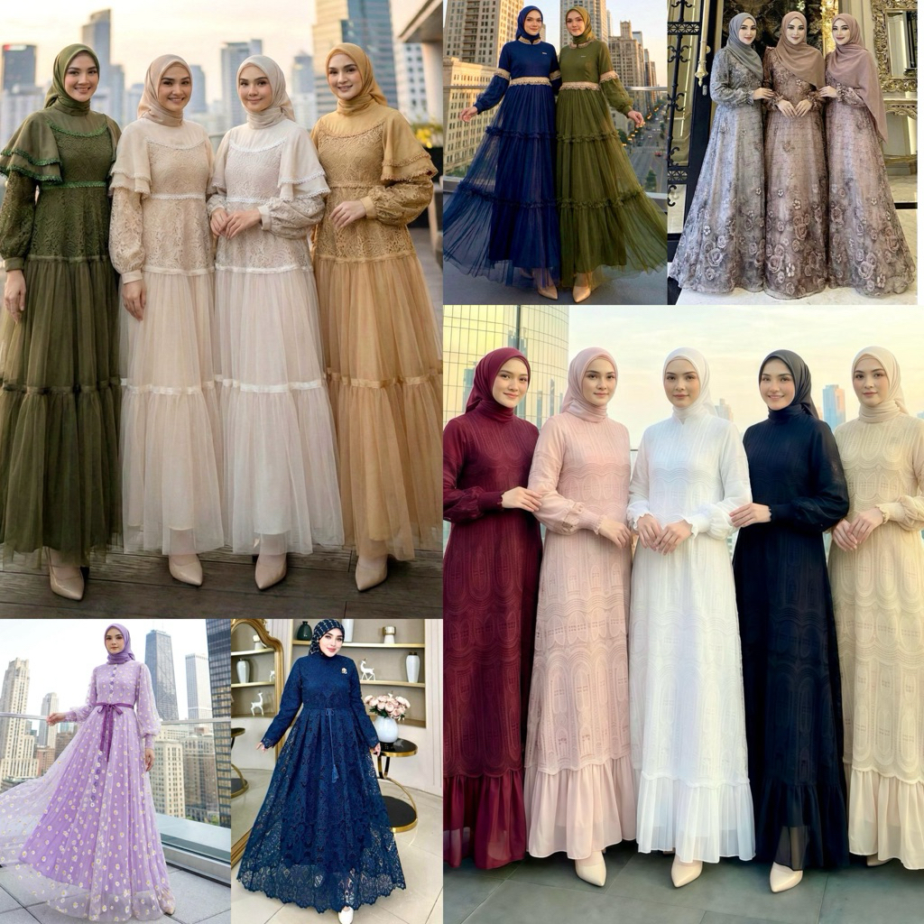 SHELLASAUKIA GAMIS DRESS BRUKAT TILE ORI BY SHELLASAUKIA