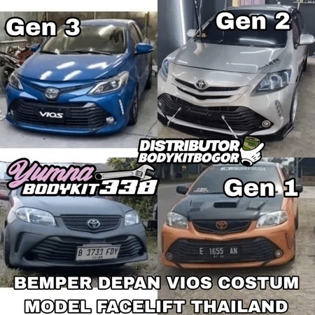 BEMPER DEPAN VIOS GEN 1 2 3 COSTUM MODEL FACELIFT THAILAND BEMPER DEPAN VIOS FACELIFT THAILAND