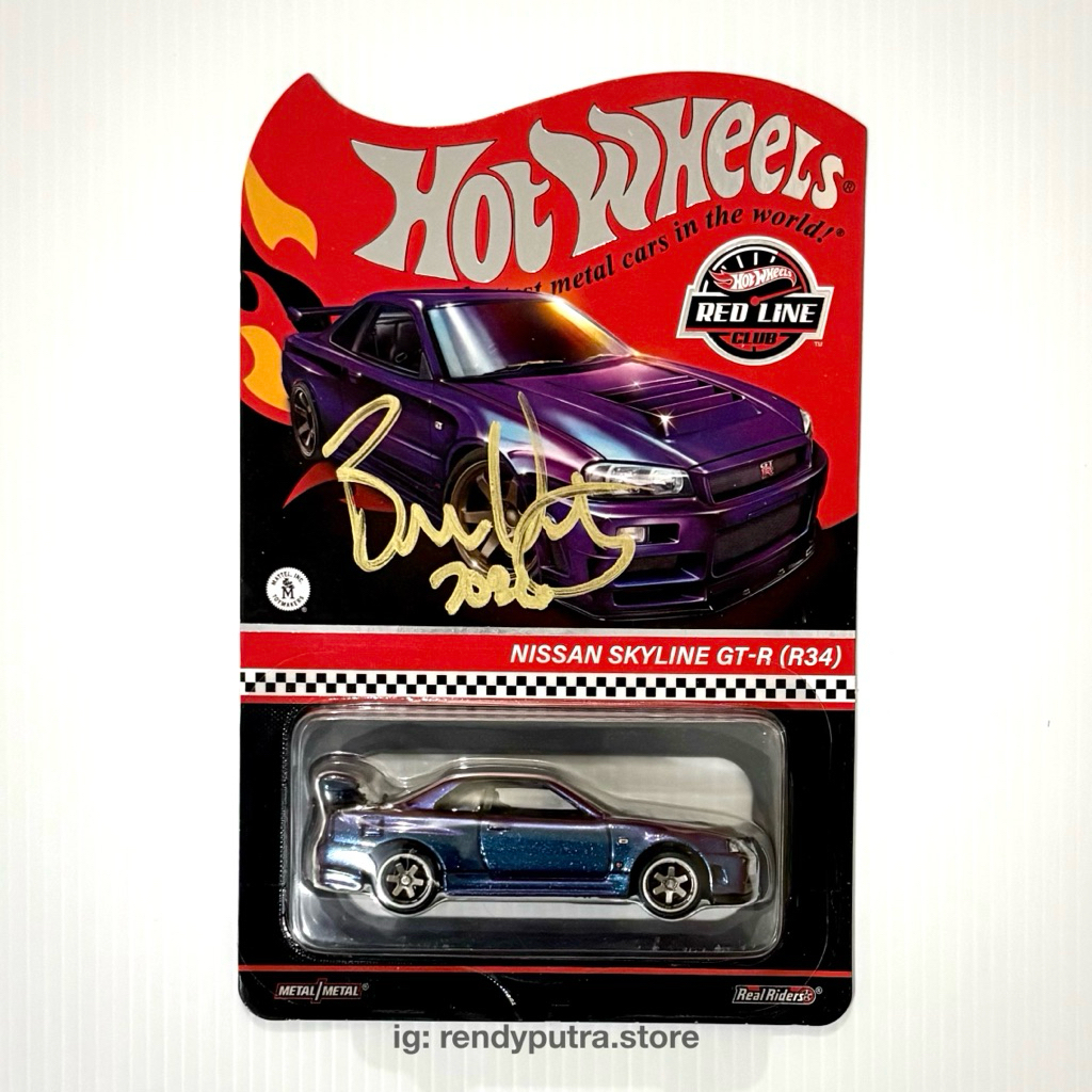 Hot Wheels RLC Nissan Skyline GT-R (BNR34) Chameleon Sign Mr. Brendon Vetuskey (Hot Wheels Designer)