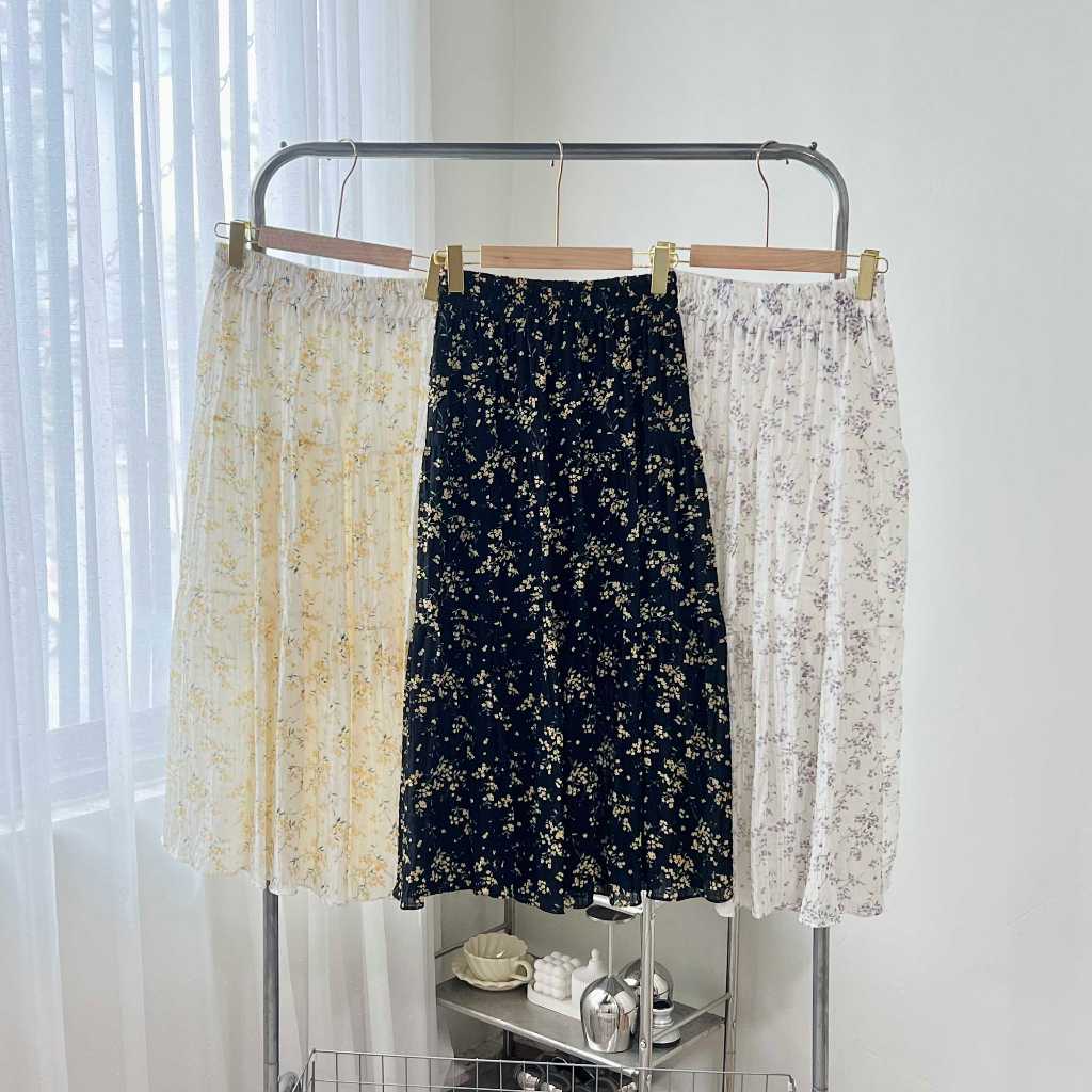 CHIMARA | 252-899 | Rok Ceruti Rumple Premium Motif Bunga Wanita Casual Outfit Ramadhan Baju Lebaran