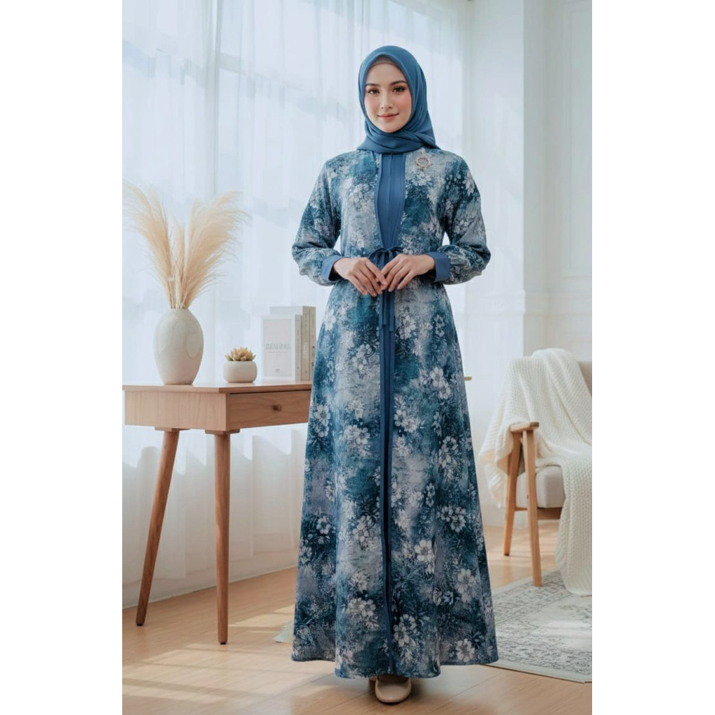 GAMIS FLORA DRES BORDIR MIX SERUTY MEWAH BY FADINDA