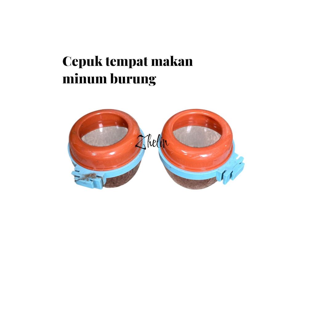 CEPUK BULAT PERKUTUT CANGKIR CEPUK KUTUT TEMPAT PAKAN MAKANAN MINUM BURUNG BAHAN PLASTIK ANTI TUMPAH