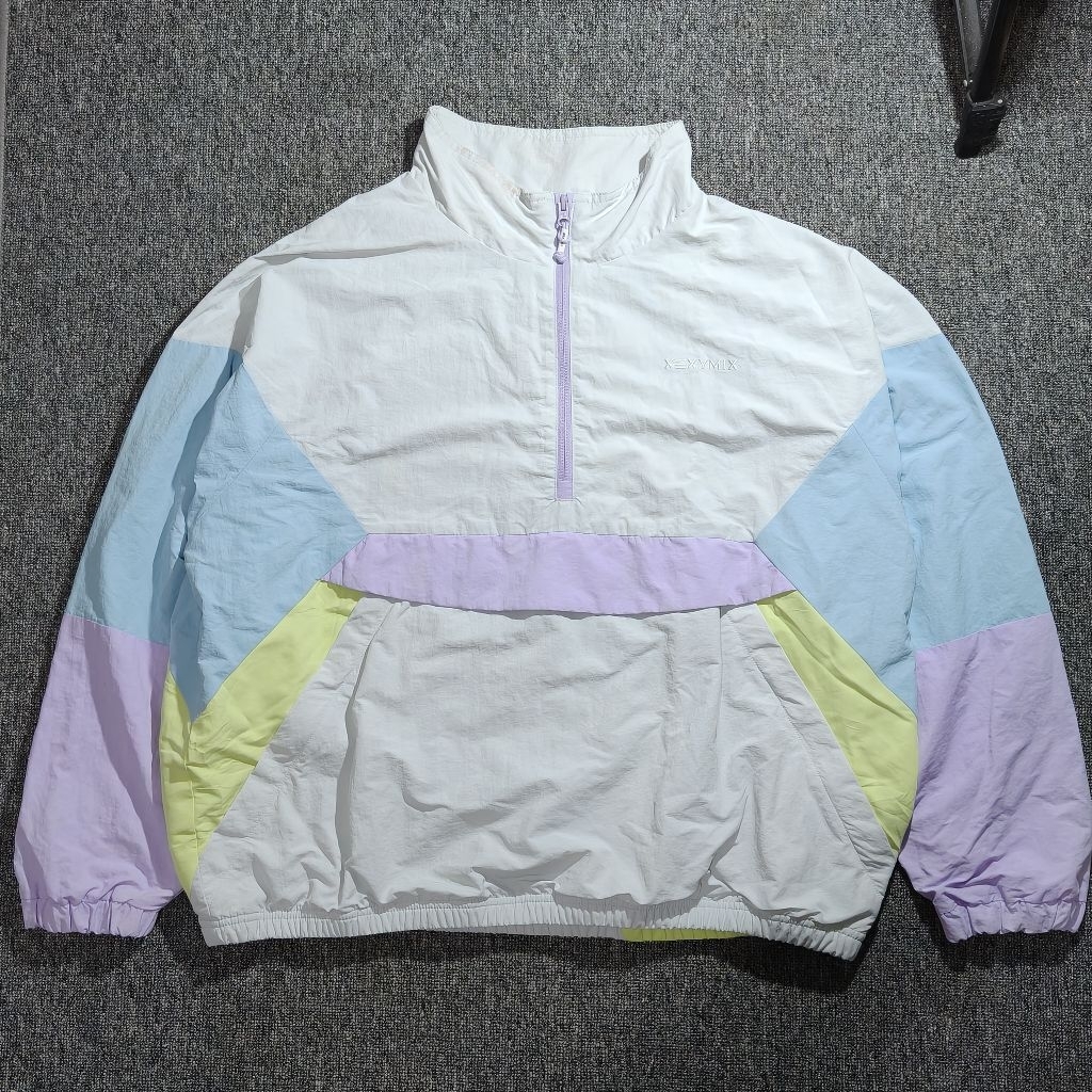 Jaket anorak Xexymix halfzip colorblock (L/XL) Boxyfit