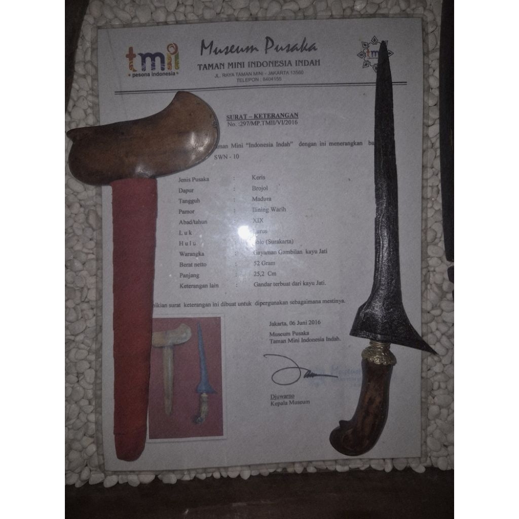 Keris Pusaka Patrem Brojol
