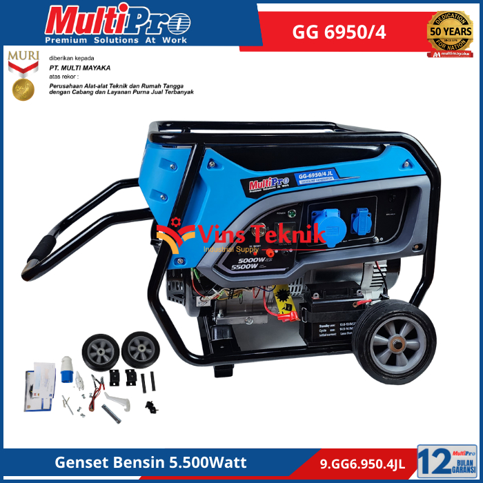 MULTIPRO GG 6950/4 Mesin Genset Listrik Genset Bensin Generator Genset 5.500 Watt GG6950