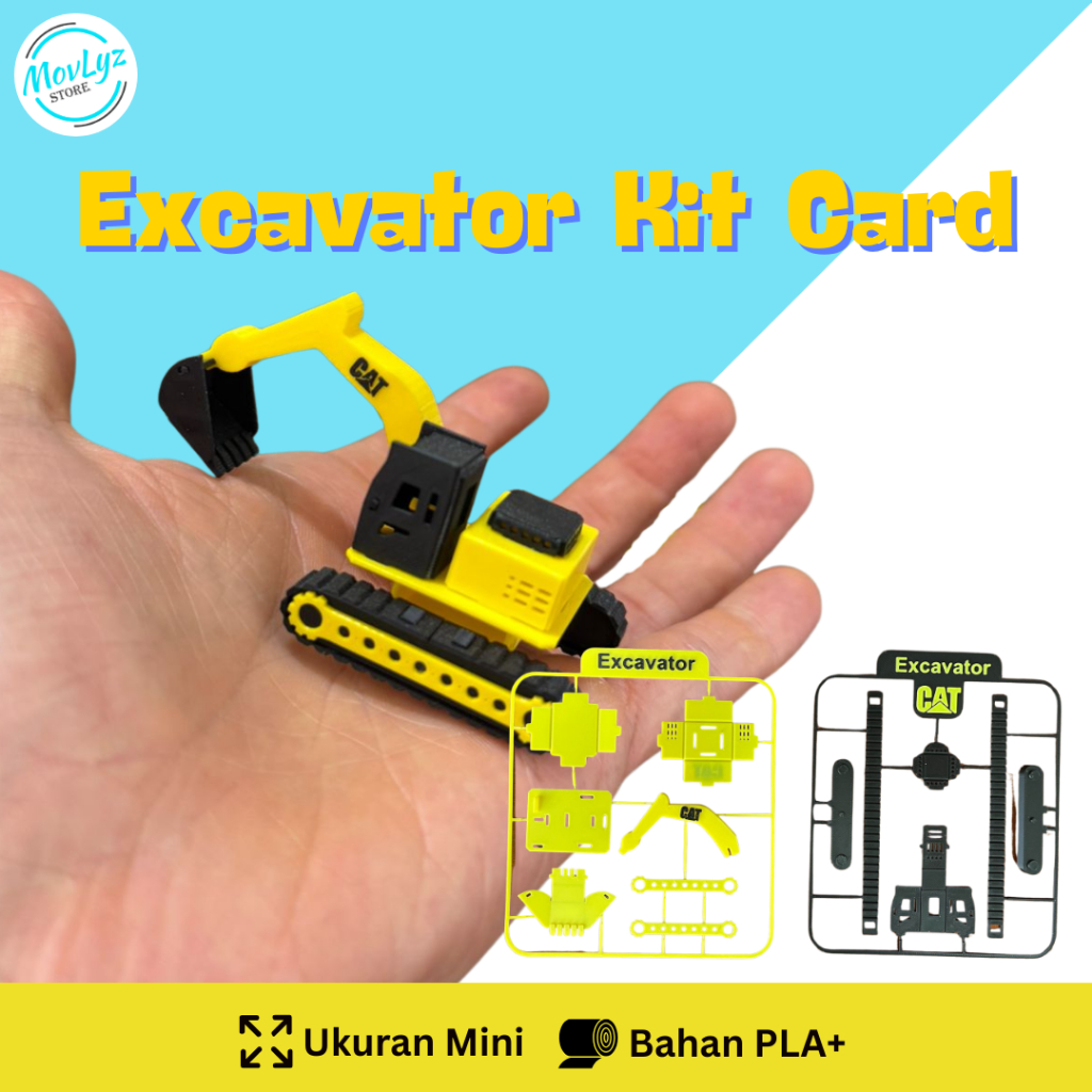 Excavator Kit Card Mini – Mainan Rakitan Mini Excavator