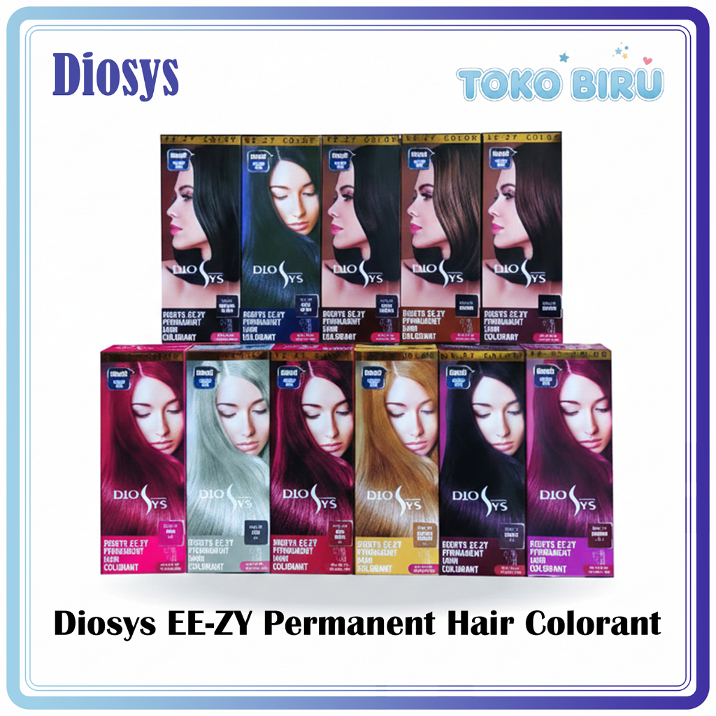 Pewarna Rambut Alami Diosys EE-ZY Permanent Hair Colorant Cream 100ml - Warna Tahan Lama, Mudah Digu