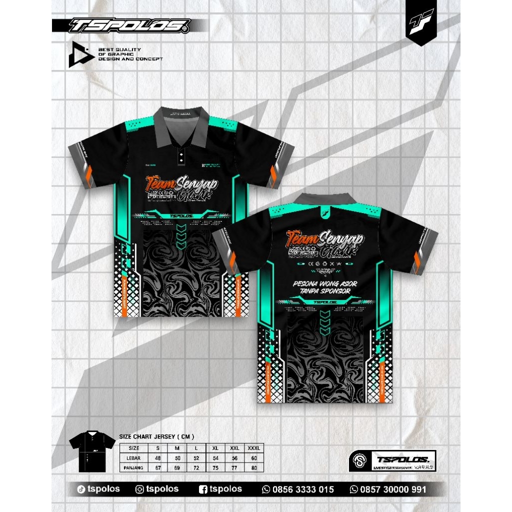 tspolos || jersey team senyap || bahan embos