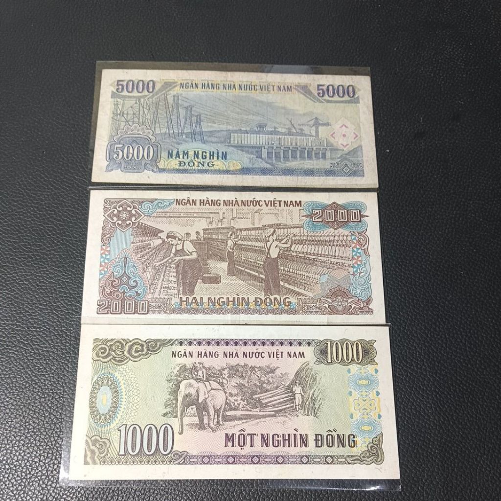 3 Lembar Uang kuno Vietnam