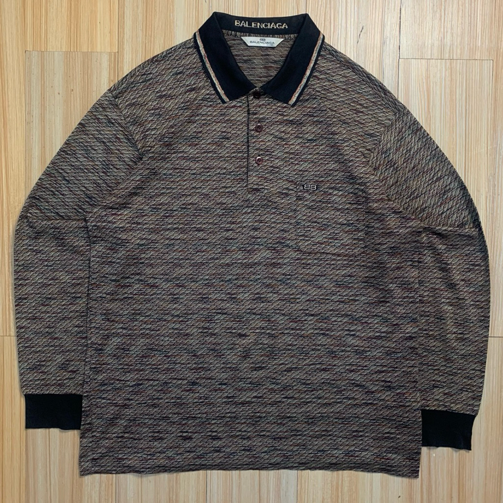 T-shirt kerah BALENCIAGA LUXURY GOLF Vintage Clasic 90s Mewah LIKE NEW (L)