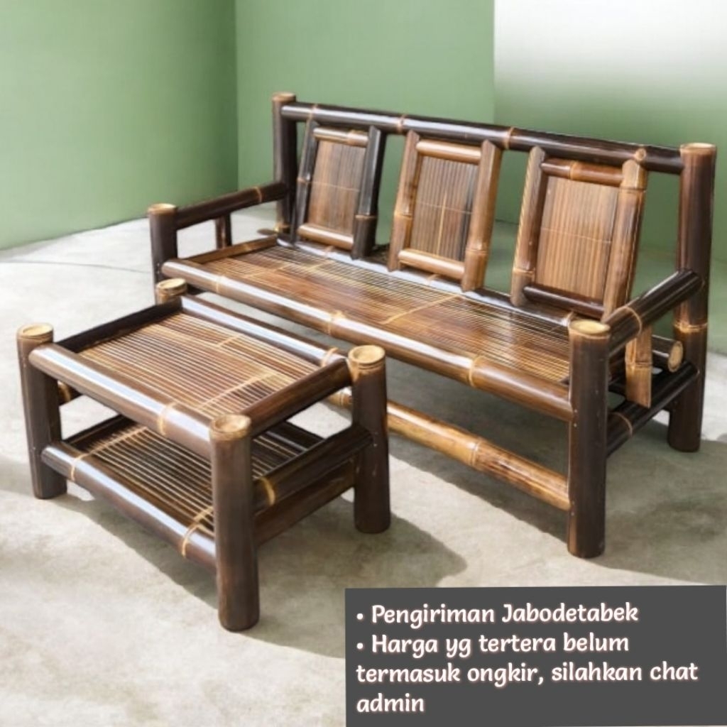 Kursi Bambu Hitam/Kursi Teras (2 item)