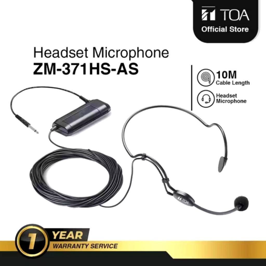 Mic Headset Toa ZM-371HS-AS Headset Microphone Toa ZM 371 HS AS Original Toa