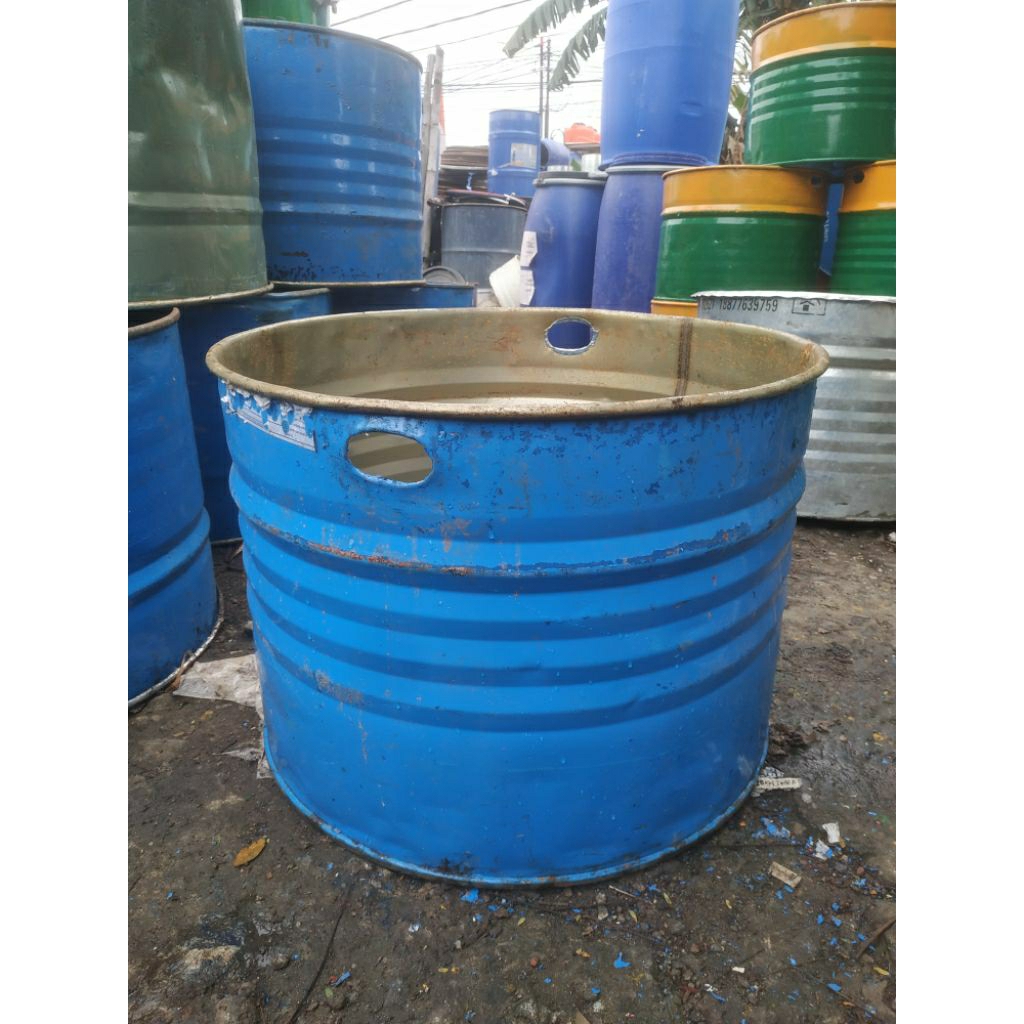 Drum Besi Potong Polos 100 Liter