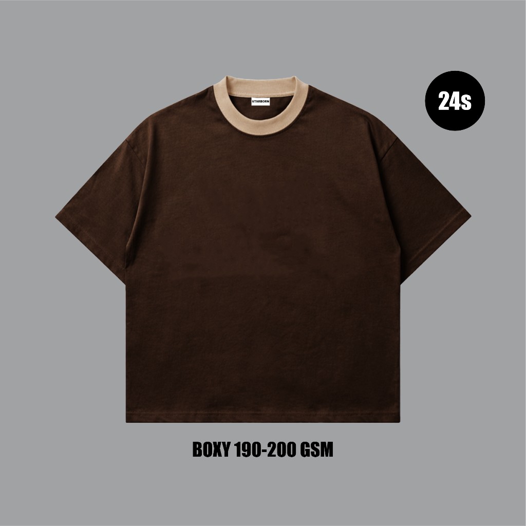 Starborn Boxy Ringer T-shirt 24s Dark Brown