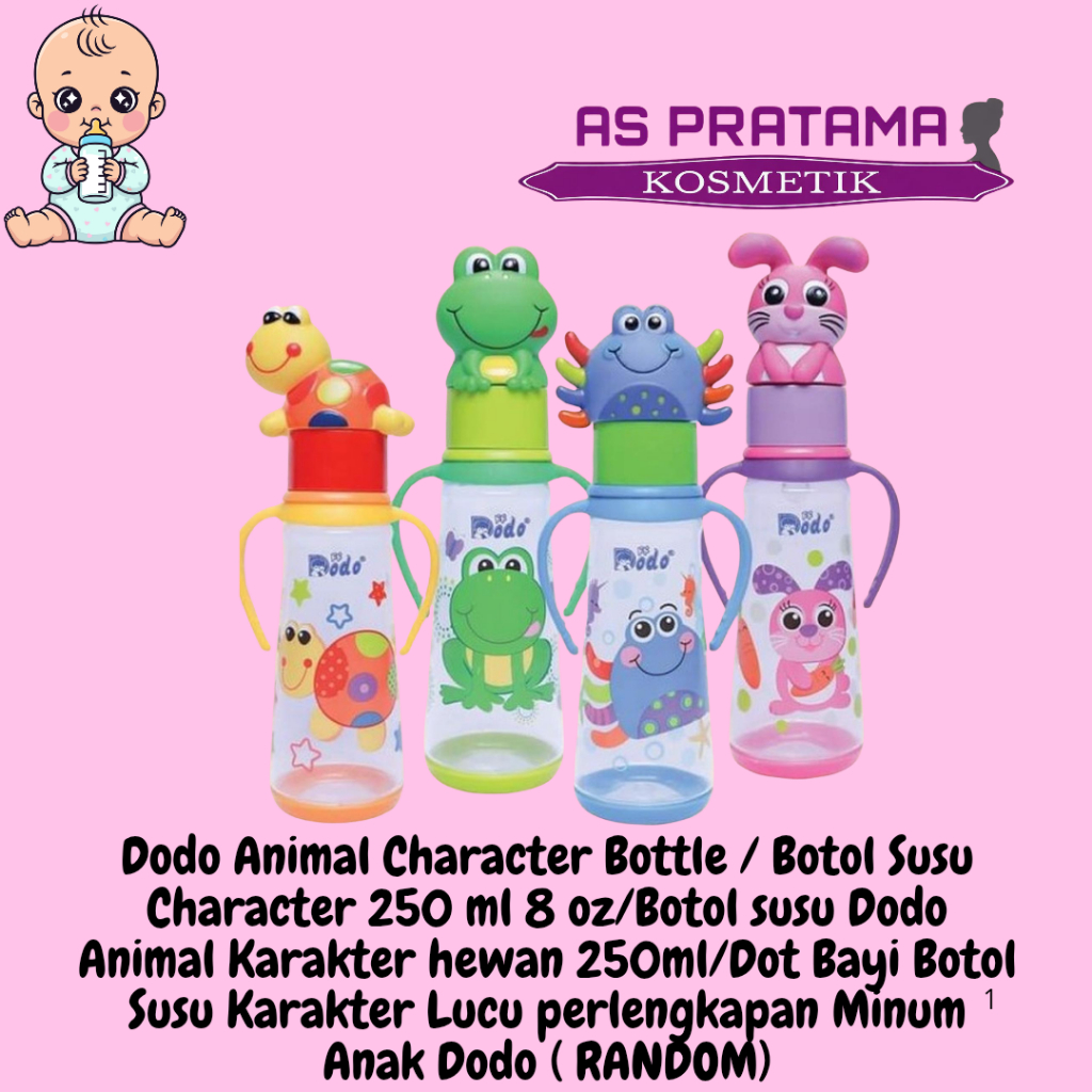 Dodo Animal Character Bottle / Botol Susu Character 250 ml 8 oz/Botol susu Dodo Animal Karakter hewa