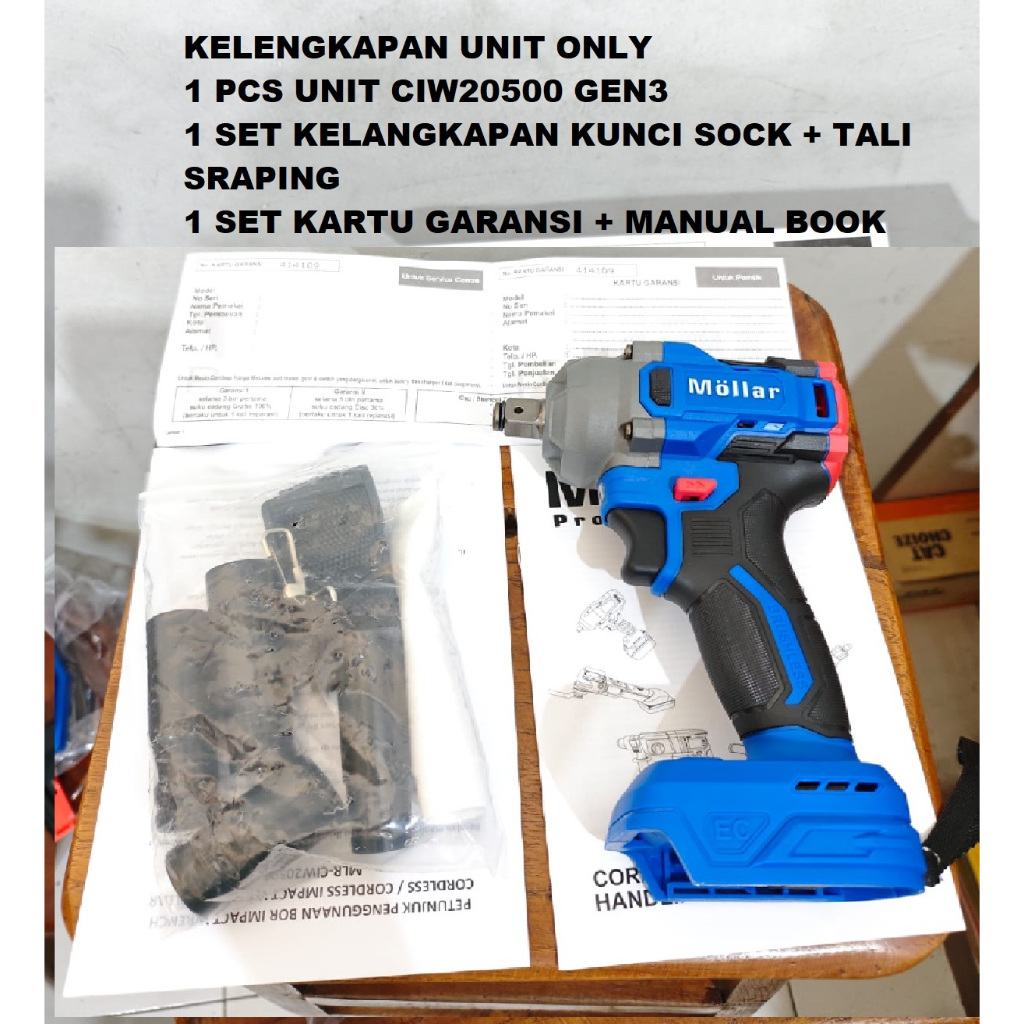 MOLLAR UNIT ONLY CIW20500 20Volt Cordless Impact Wrench ALAT BUKA BAUT