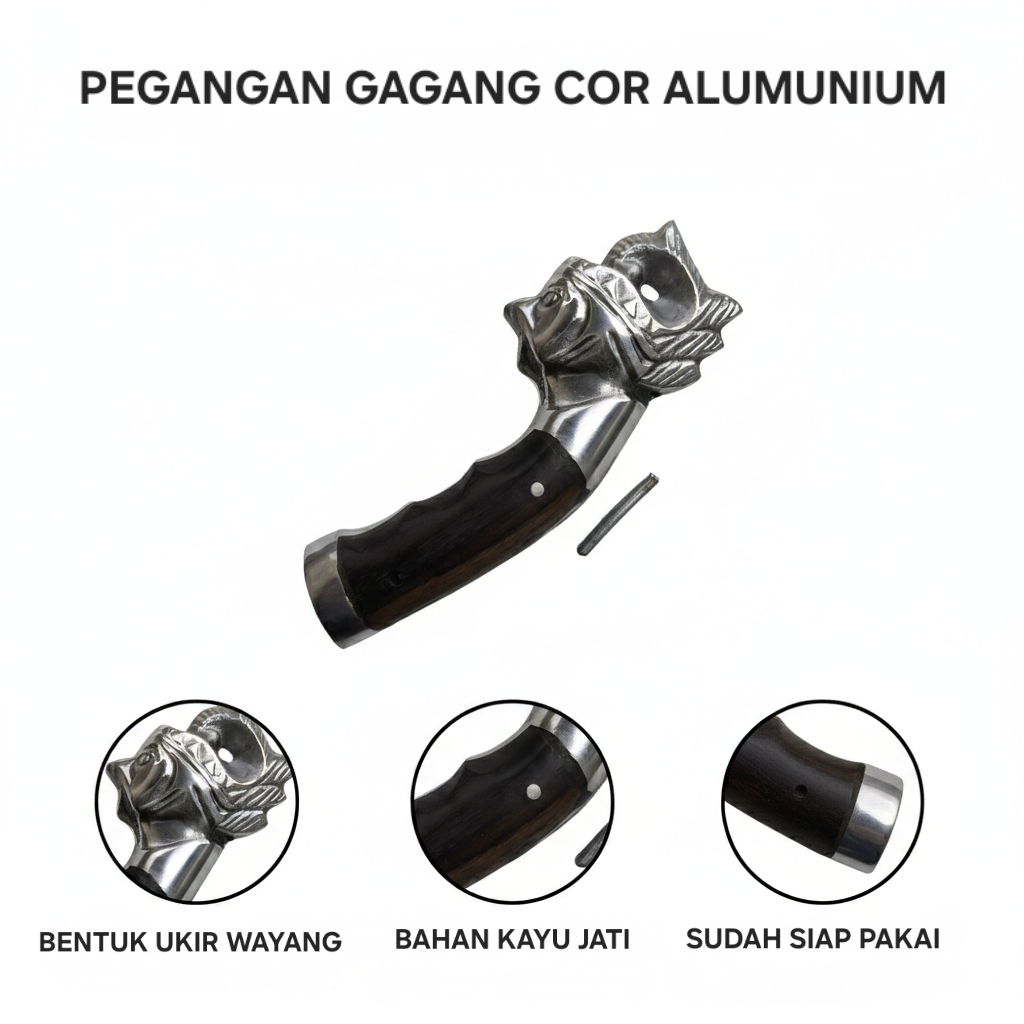 Peralatan genggam pegangan gagang Golok motif wayang aksesoris peralatan kebun sudah sudah pakai kay