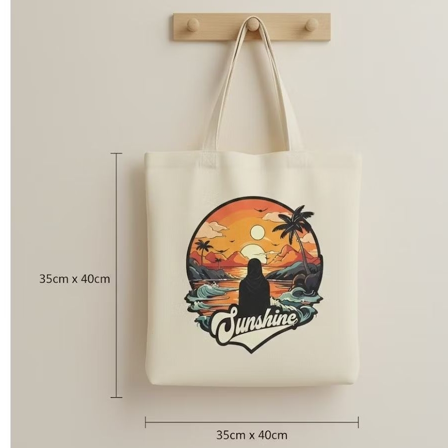 Tote bag Polos Grosir Kanvas Tebal Premium Serat Twill Penutup resleting