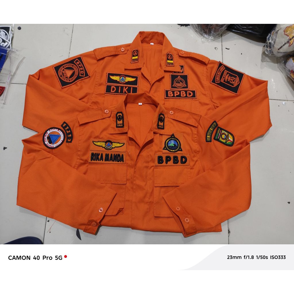 BPBD / BASARNAS baju pdl Bahan DRILL Bonus cutom Bordir 3D komputer Ready Stok Express