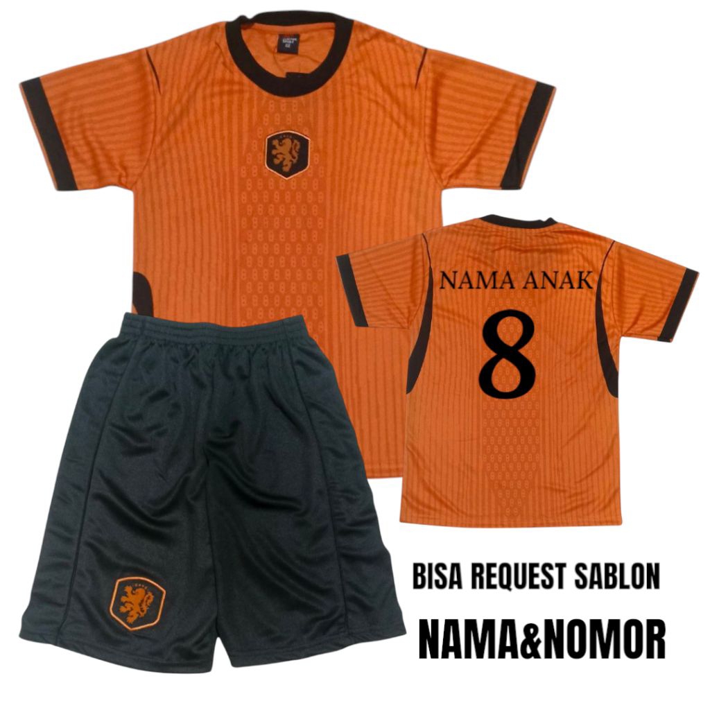 SETELAN JERSEY TIMNAS BELANDA/SETELAN JERSEY BELANDA/SETELAN JERSEY BOLA ANAK