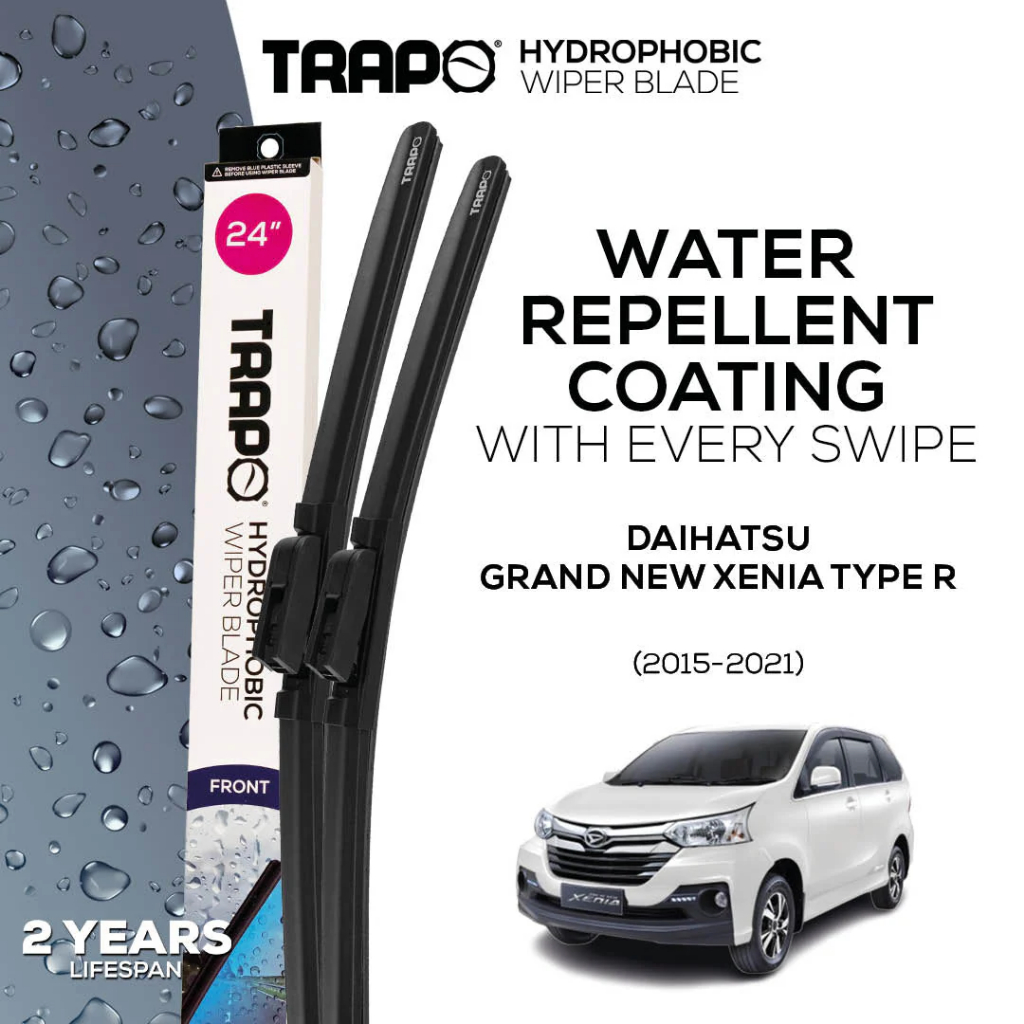 Wiper Set Depan Trapo Hydrophobic Wiper Blade Mobil Daihatsu New Xenia Type R (2015-2021)