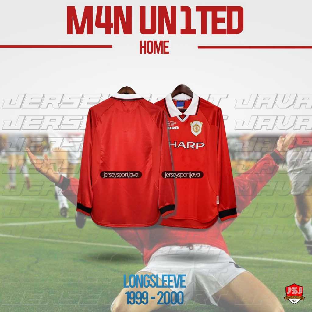 ( BISA COD ) JERSEY BAJU BOLA PRIA LENGAN PANJANG RETRO MU FINAL CAMP NOU 99 GRADE AAA+ - BEST HIGT 
