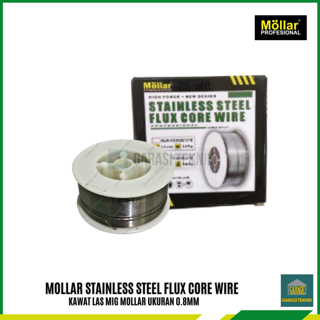 MOLLAR KAWAT LAS MIG STAINLESS STEEL 0.8 MM X 1 KG FLUX CORE TANPA GAS