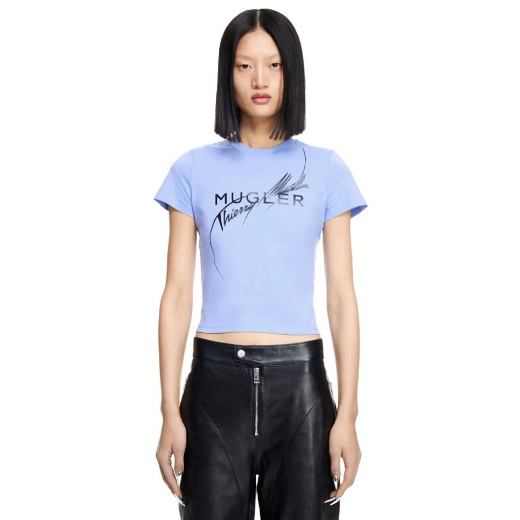 MUGLER x H&m - Blue T-Shirt Signature Mugler Tee With Star Size XS