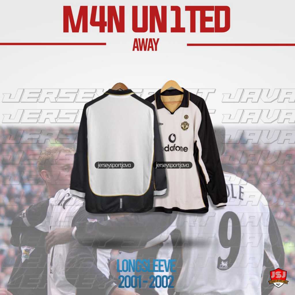 ( BISA COD ) JERSEY BAJU BOLA PRIA LENGAN PANJANG RETRO MU AWAY 01/02 RIVERSIBLE GRADE AAA+ - BEST H
