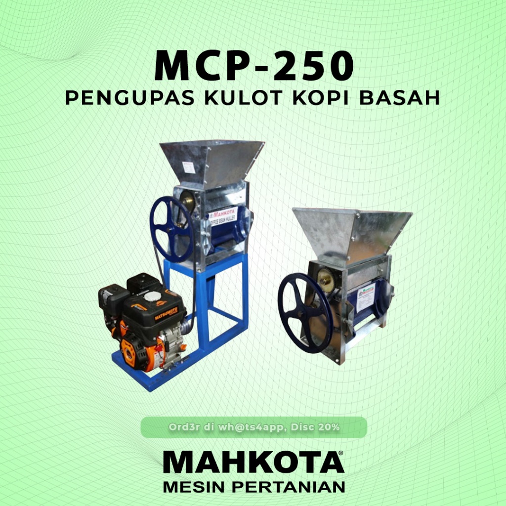 Mahkota Mesin Giling Kopi / Pengupas Kopi Kulit Basah MCP-250 + Rangka