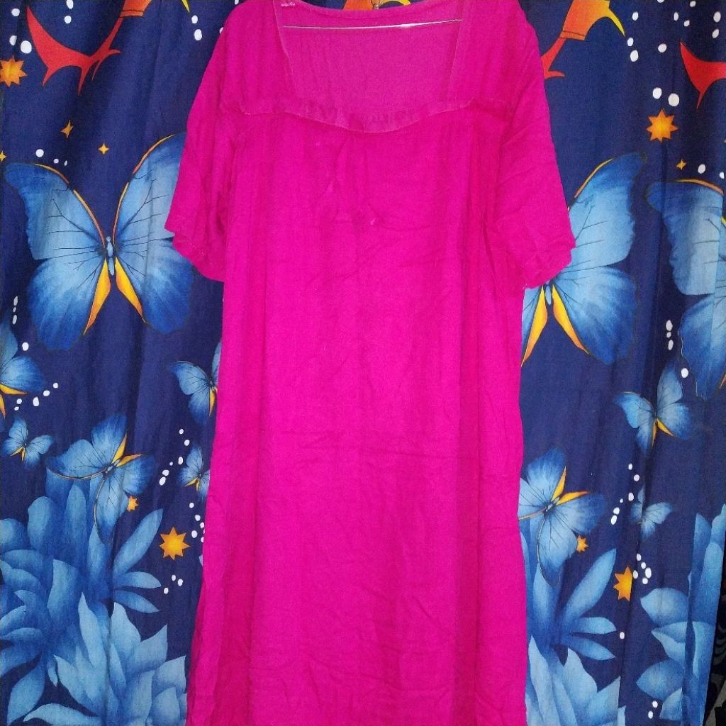 [SECOND] Daster Katun Rayon Pink Fusia