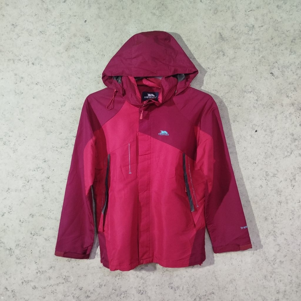 Jaket outdoor unisex TRESPASS Ungu Merah Jaket gunung waterproof anti air casual size L