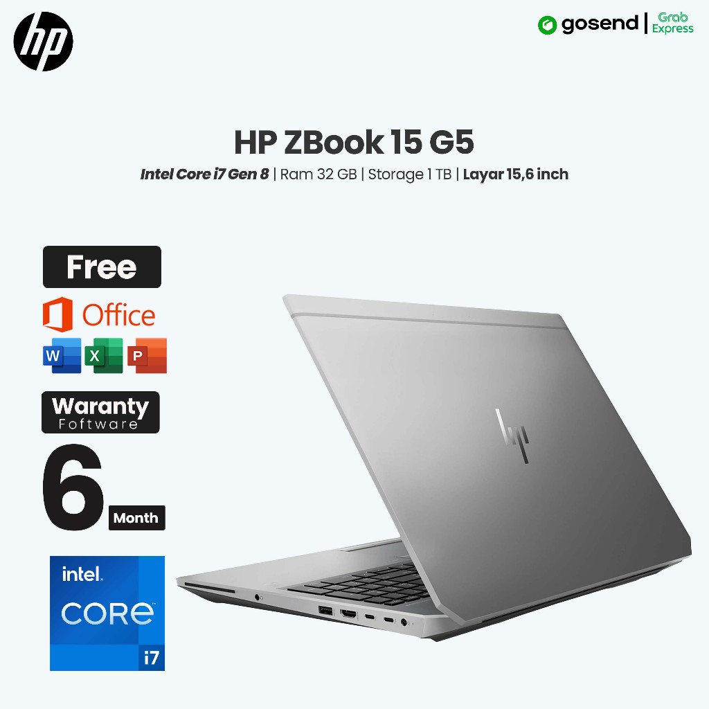 Laptop Gaming HP ZBook 15 G5 Intel Core i7 Gen 8 RAM 32 GB SSD 1 TB GPU Nvidia Qaudro P1000 4 GB Lay