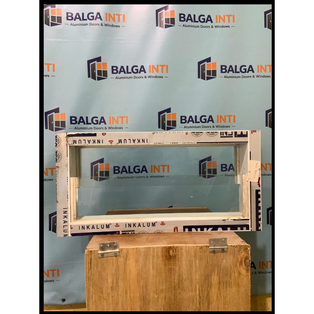 (BALGA INTI) Jendela Boven Aluminium 30x60 cm 60x30 cm | Kaca Mati & Zigzag Angin | Kusen Aluminium 
