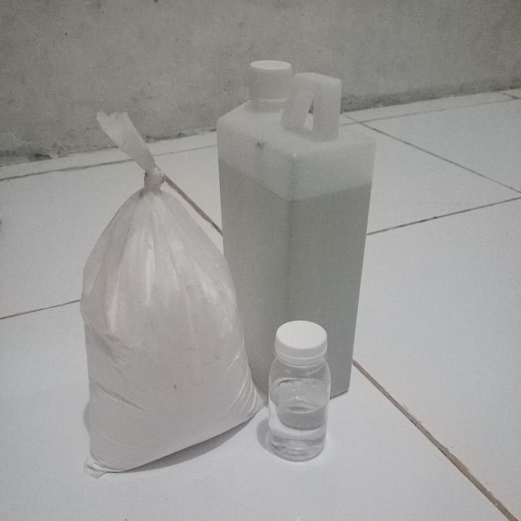 paket resin bening 1 kg untuk menambal nat marmer,granit,keramik
