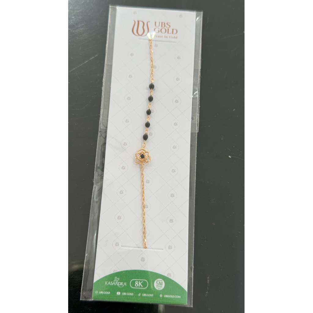 Gelang BUNGA BOBA HITAM 8k UBS GOLD Toko Emas murni Kedungwaringin