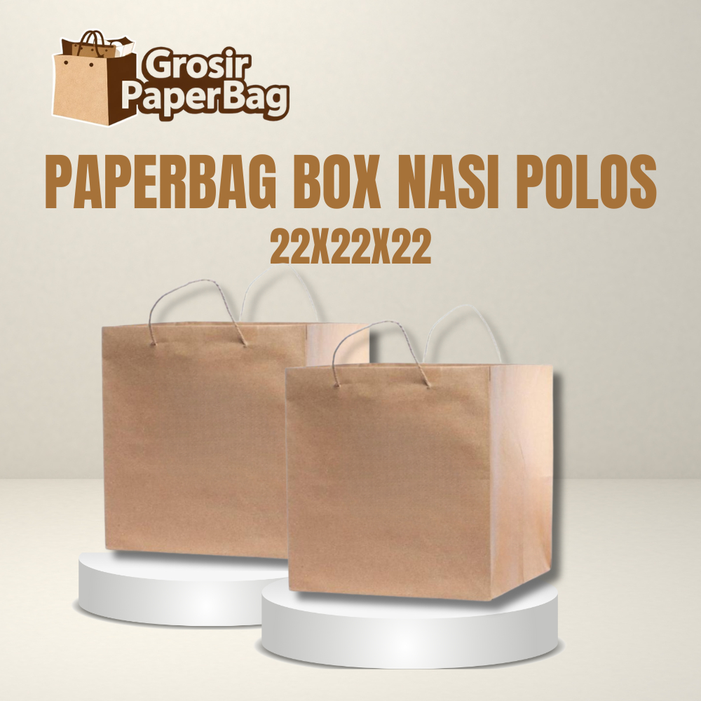 PAPER BAG POLOS BOX NASI - PAPERBAG COKLAT BOX NASI - TAS KERTAS COKLAT BOX NASI