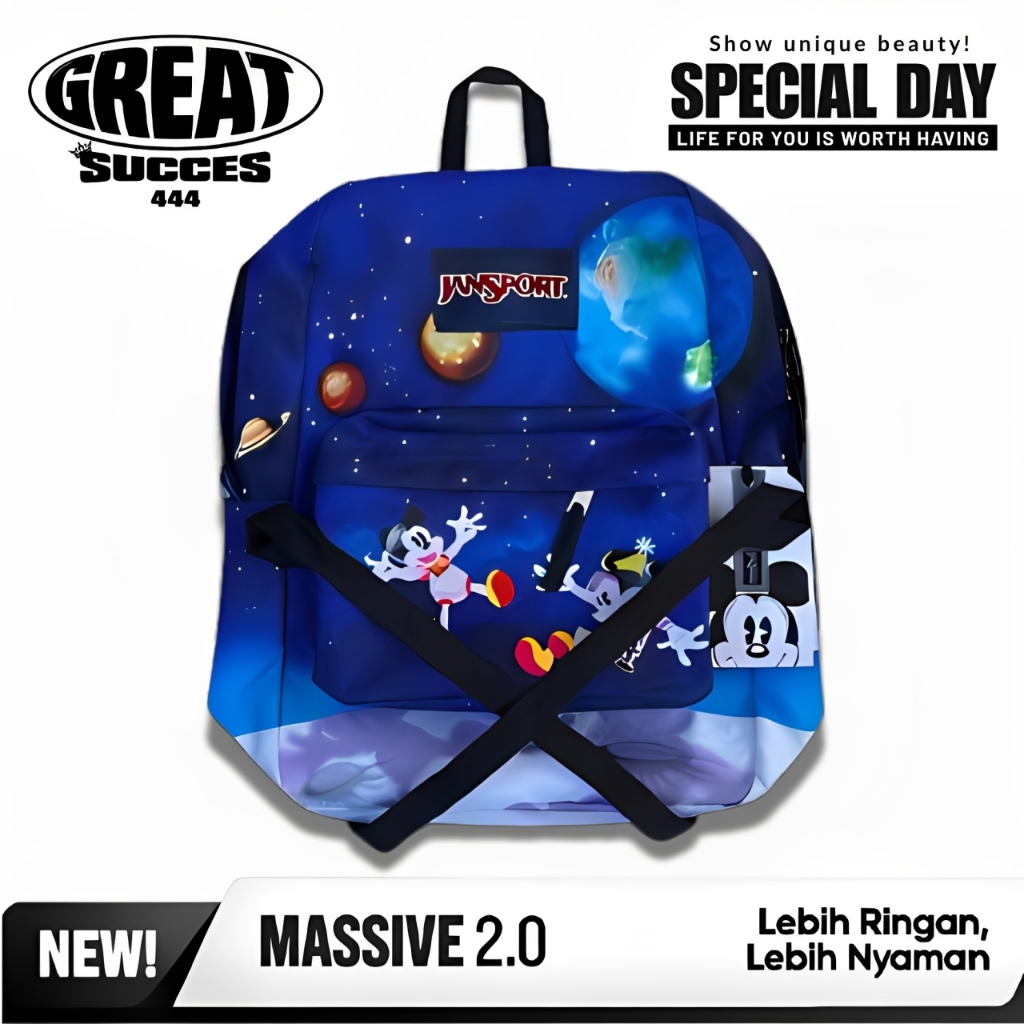 GREATSUCCES - TAS JANSPORT DISNEY MICKEY MOUSE GALAXY SUPERBREAK - TAS RANSEL JANSPORT DISNEY ORIGIN
