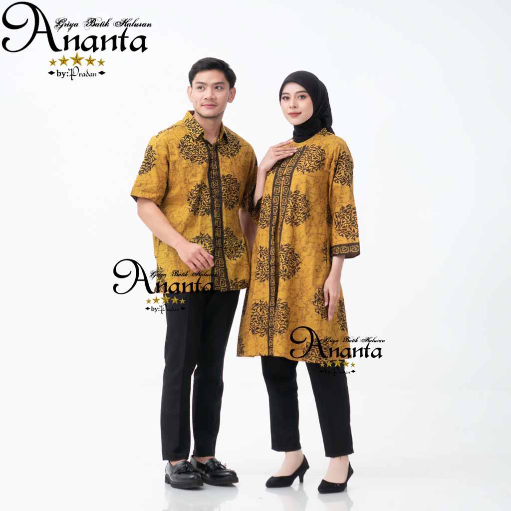 Batik Ananta Couple Sarimbitan Atasan Batik | Kemeja Batik | Tunik Batik | Halusan Exclusive Luxury 